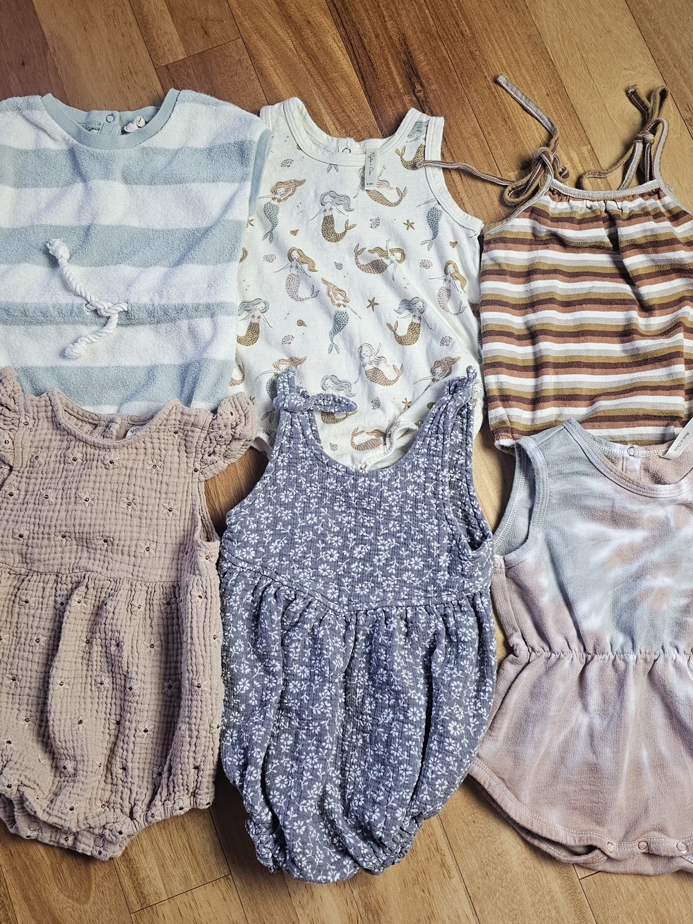Rylee + Cru Quincy Mae 3-6 Month Baby One-Piece Bundle Lot Of 6